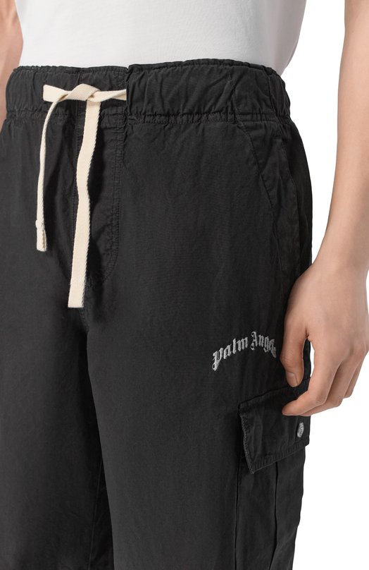 Хлопковые шорты Palm Angels PMCS012S26FAB002 Чёрный  PMCS012S26FAB002 Фото 5