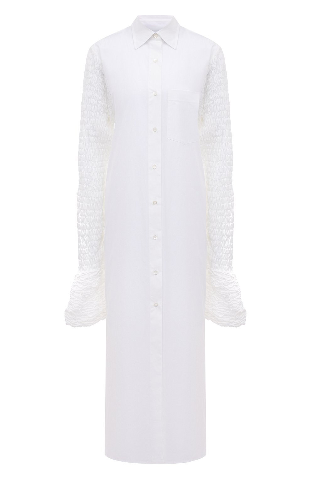 Хлопковое платье DRIES VAN NOTEN белого цвета по цене 95500 руб., арт. 221-011032-4183, фото 1 Хлопковое платье DRIES VAN NOTEN, арт. 221-011032-4183, фото 1