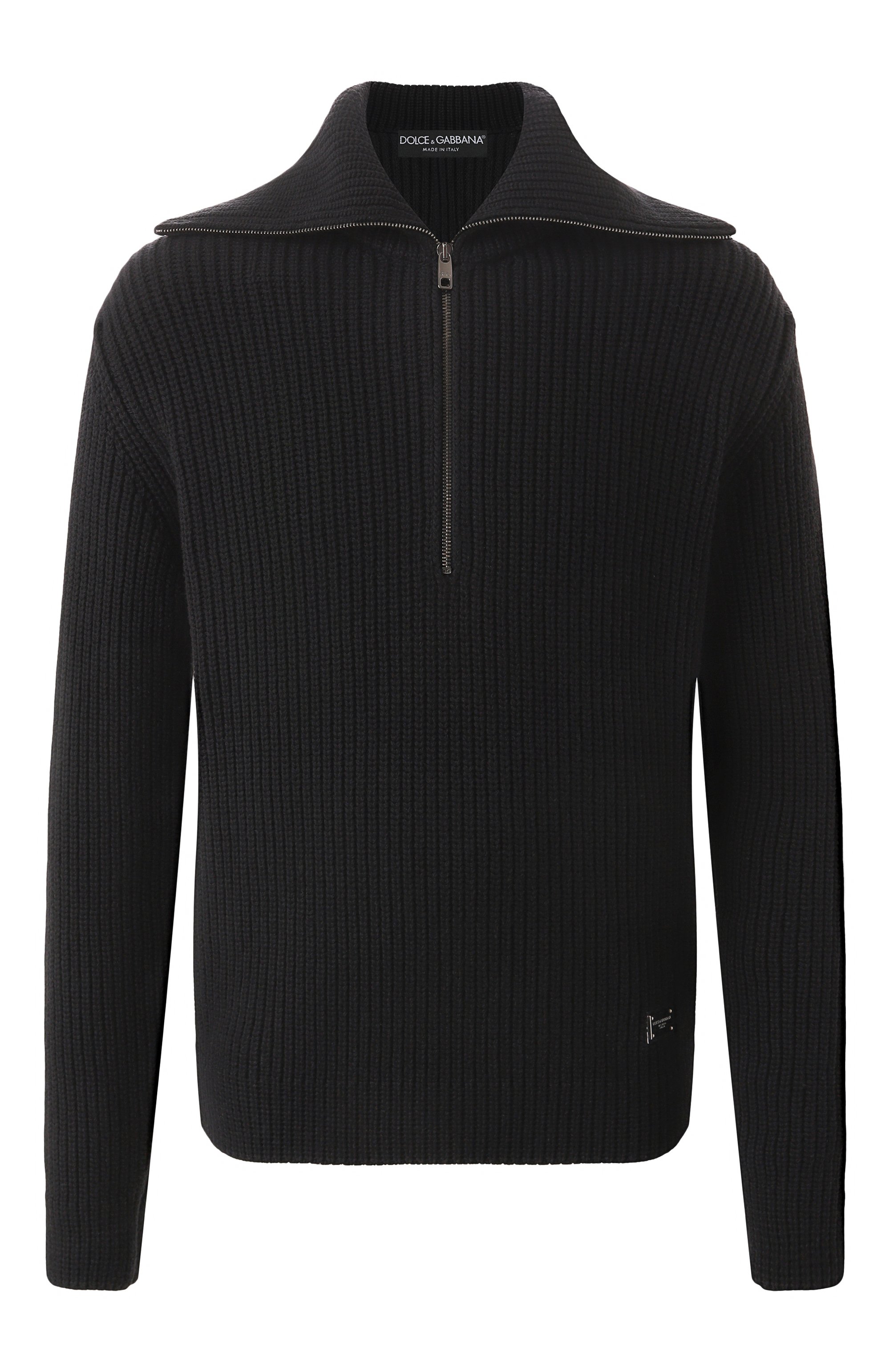 Шерстяной свитер DOLCE & GABBANA черного цвета по цене 158000 руб., арт. GXW42T/JCVWK, фото 1 Шерстяной свитер DOLCE & GABBANA, арт. GXW42T/JCVWK, фото 1