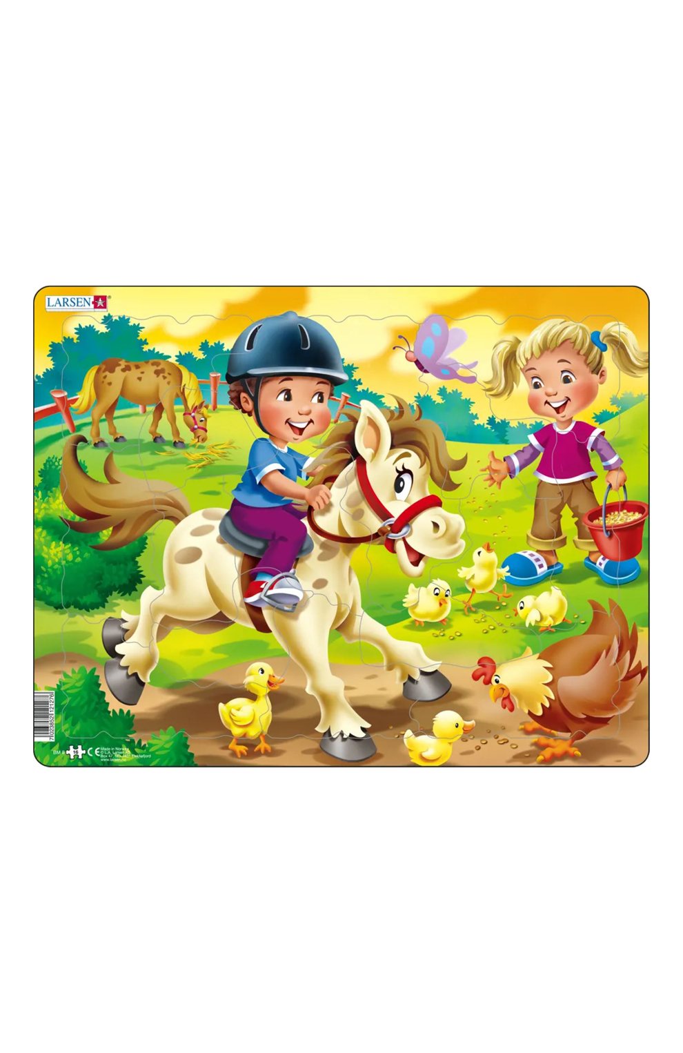 Пазл дети на ферме пони LARSEN, арт. BM8, фото 1