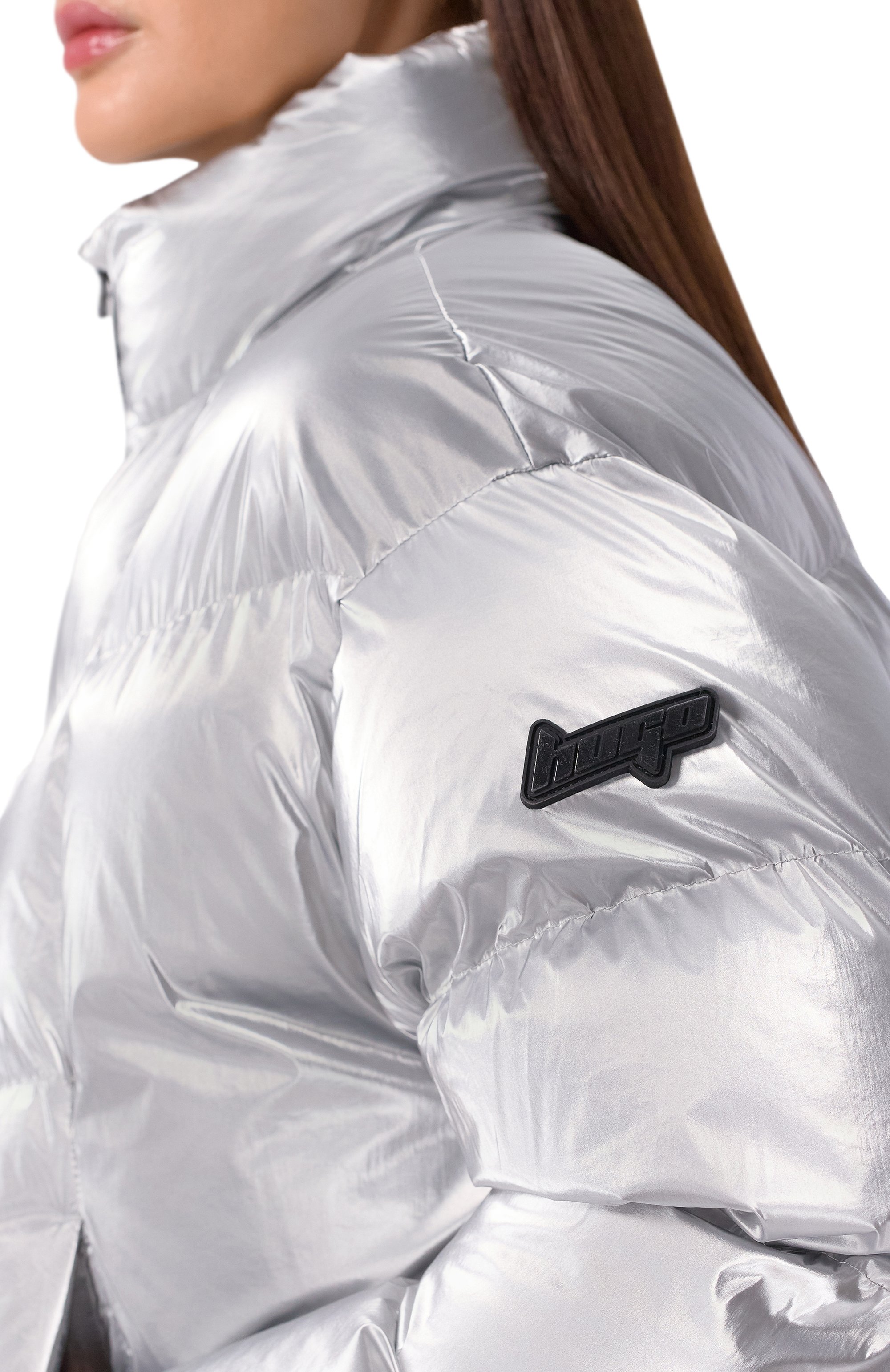 Пуховик HUGO BLUE серебряного цвета по цене 33950 руб., арт. 50546368, фото 5 Пуховик HUGO BLUE, арт. 50546368, фото 5