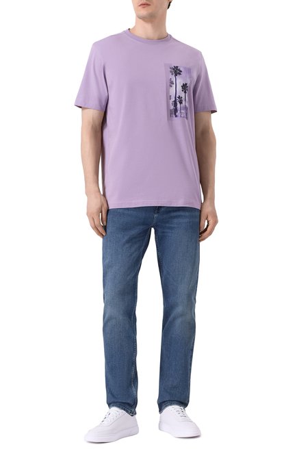 Мужские джинсы 7 FOR ALL MANKIND синего цвета, арт. JSMSC420GL | Фото 2 (Длина (брюки, джинсы): Стандартные; Материал сплава: Проставлено; Драгоценные камни: Проставлено)