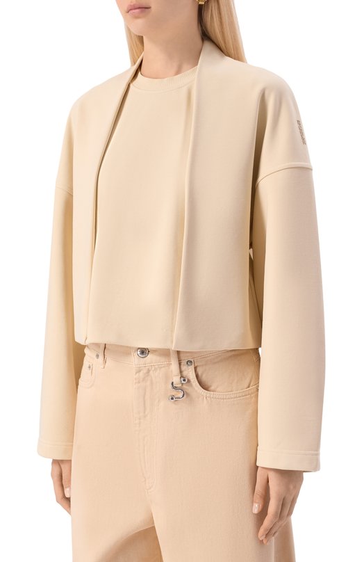 Хлопковый свитшот Sportmax MINNIE Кремовый  MINNIE Фото 3
