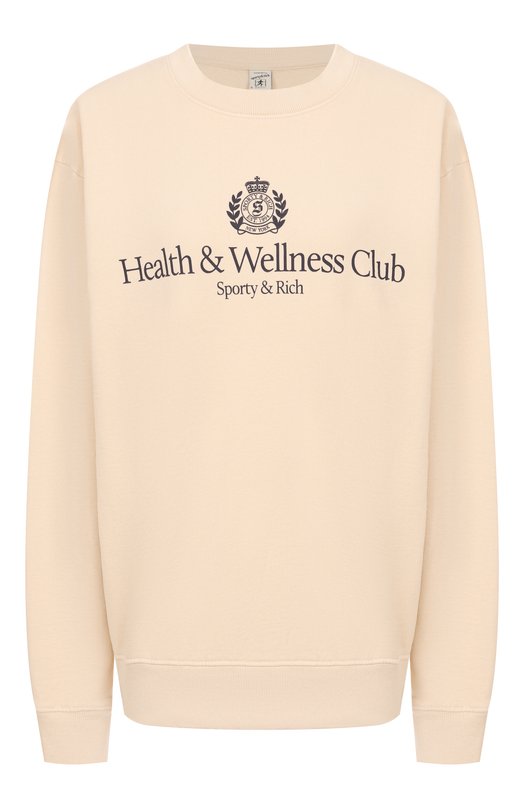 Хлопковый свитшот Sporty and Rich ST071606241CR01 Бежевый ST071606241CR01
