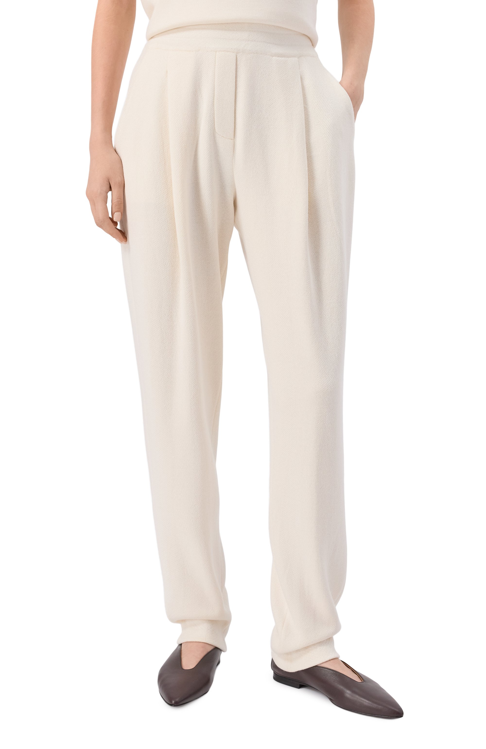 Брюки из шелка и кашемира FREEAGE кремового цвета по цене 72600 руб., арт. W26.PT122.6030.101, фото 3 Брюки из шелка и кашемира FREEAGE, арт. W26.PT122.6030.101, фото 3