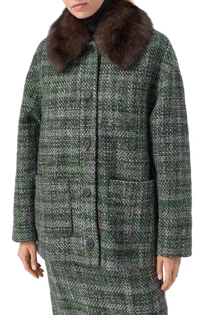 Полупальто из кашемира и шелка с отделкой из соболя MVST, арт. M25.1PW.0001B, фото 3