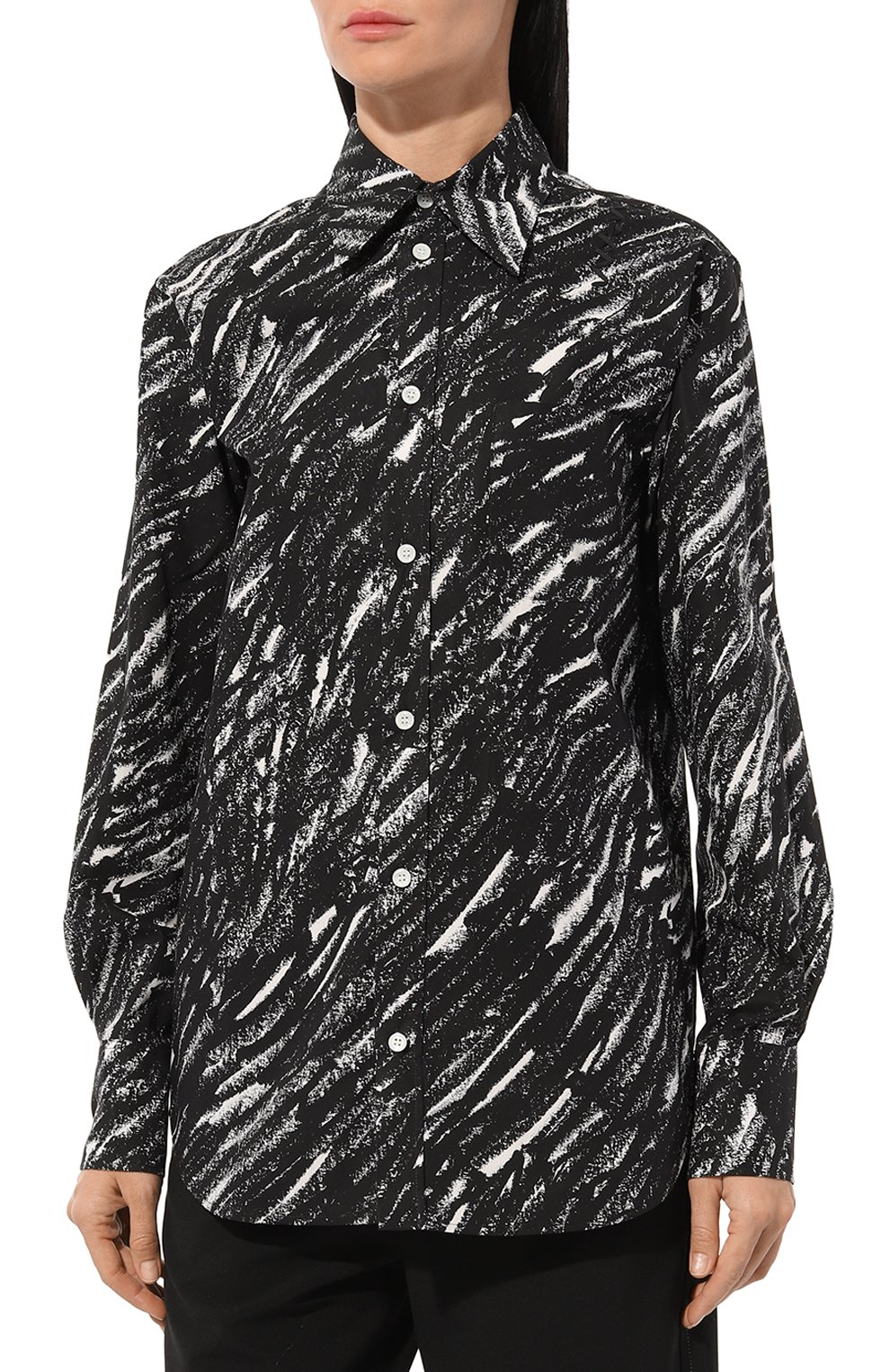 Хлопковая рубашка MARNI черно-белого цвета по цене 69950 руб., арт. CAMA0103S7/UTC431, фото 3 Хлопковая рубашка MARNI, арт. CAMA0103S7/UTC431, фото 3