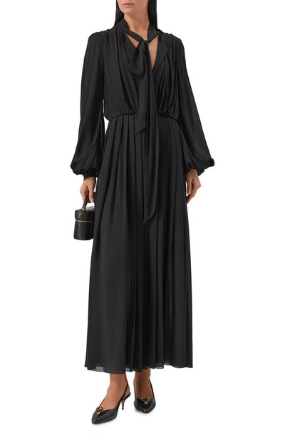 Платье из вискозы GIAMBATTISTA VALLI черного цвета по цене 558000 руб., арт. 25FWSVTE5C25/79SAB, фото 2 Платье из вискозы GIAMBATTISTA VALLI, арт. 25FWSVTE5C25/79SAB, фото 2