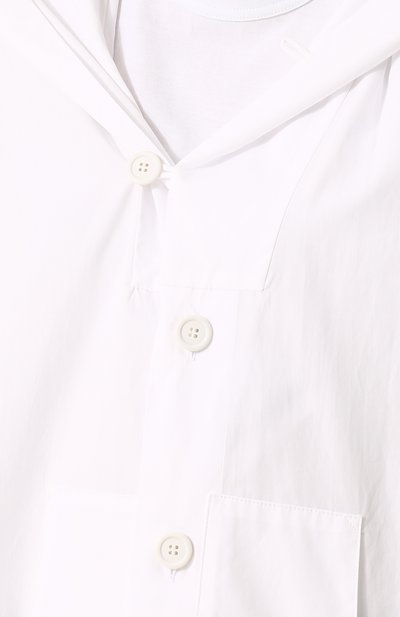 Однотонная хлопковая блуза с капюшоном YOHJI YAMAMOTO, арт. FE-B53-001, фото 5