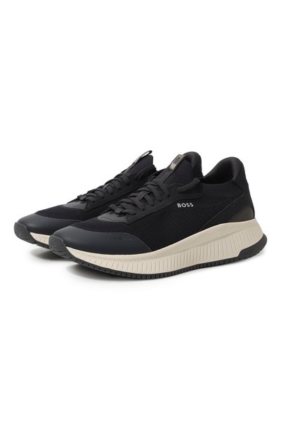 Текстильные кроссовки BOSS темно-синего цвета по цене 29850 руб., арт. 50498904, фото 1 Текстильные кроссовки BOSS, арт. 50498904, фото 1