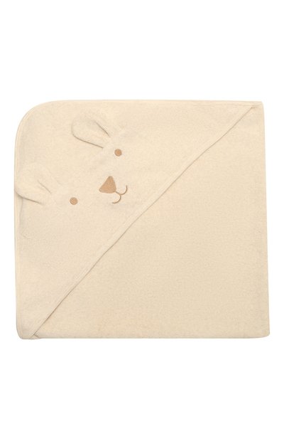 Хлопковое полотенце с капюшоном BABYBU бежевого цвета по цене 6900 руб., арт. PH2007NS, фото 1 Хлопковое полотенце с капюшоном BABYBU, арт. PH2007NS, фото 1