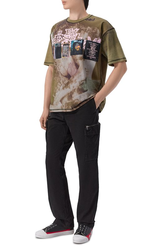 Хлопковая футболка Diesel A19976/0EPCD Хаки  A19976/0EPCD Фото 2