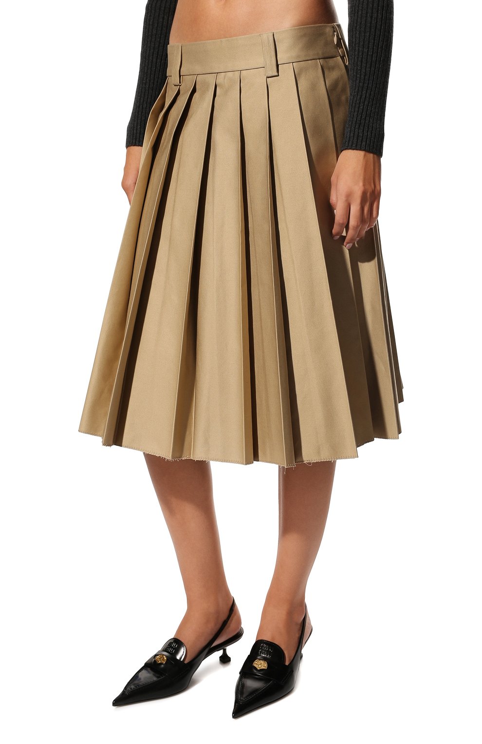 Хлопковая юбка MIU MIU, арт. MG1781-1UPX-F0065, фото 3