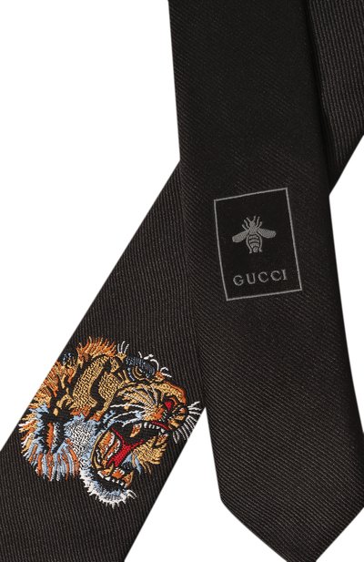 Шелковый галстук GUCCI черного цвета по цене 28800 руб., арт. 452170 4E002, фото 4 Шелковый галстук GUCCI, арт. 452170 4E002, фото 4