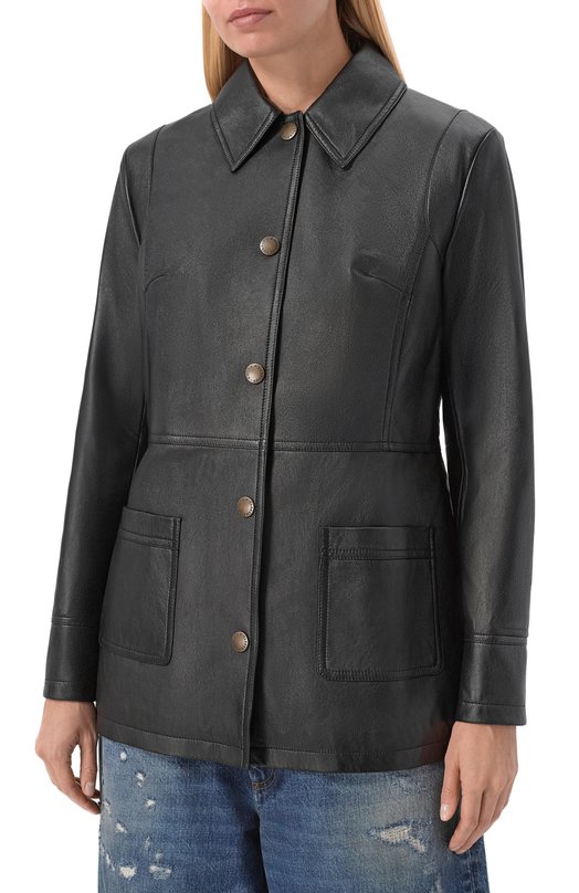 Кожаная куртка Dolce & Gabbana F0W3PL/GDDEA Чёрный  F0W3PL/GDDEA Фото 3