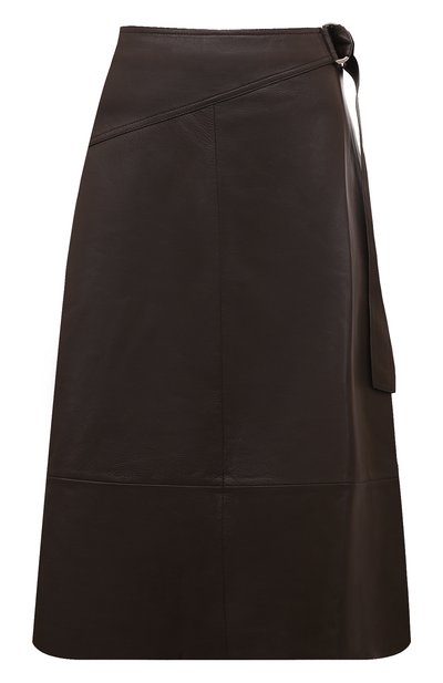 Кожаная юбка YVES SALOMON темно-коричневого цвета по цене 123000 руб., арт. 23EYJ20271APXX, фото 1 Кожаная юбка YVES SALOMON, арт. 23EYJ20271APXX, фото 1