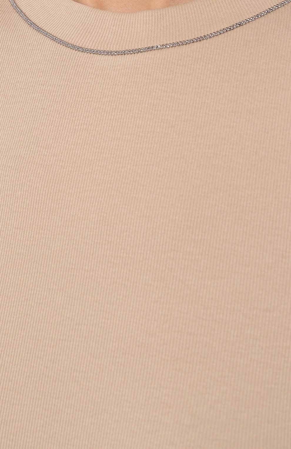 Хлопковый топ BRUNELLO CUCINELLI бежевого цвета по цене 45400 руб., арт. M0TC8BJ310, фото 5 Хлопковый топ BRUNELLO CUCINELLI, арт. M0TC8BJ310, фото 5