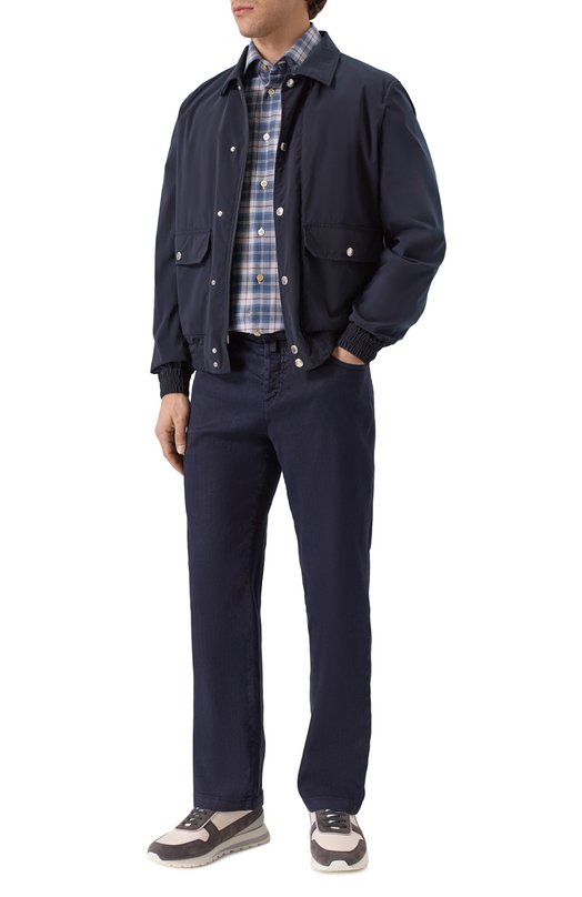 Хлопковая рубашка Kiton UCCH0943902 Голубой  UCCH0943902 Фото 2