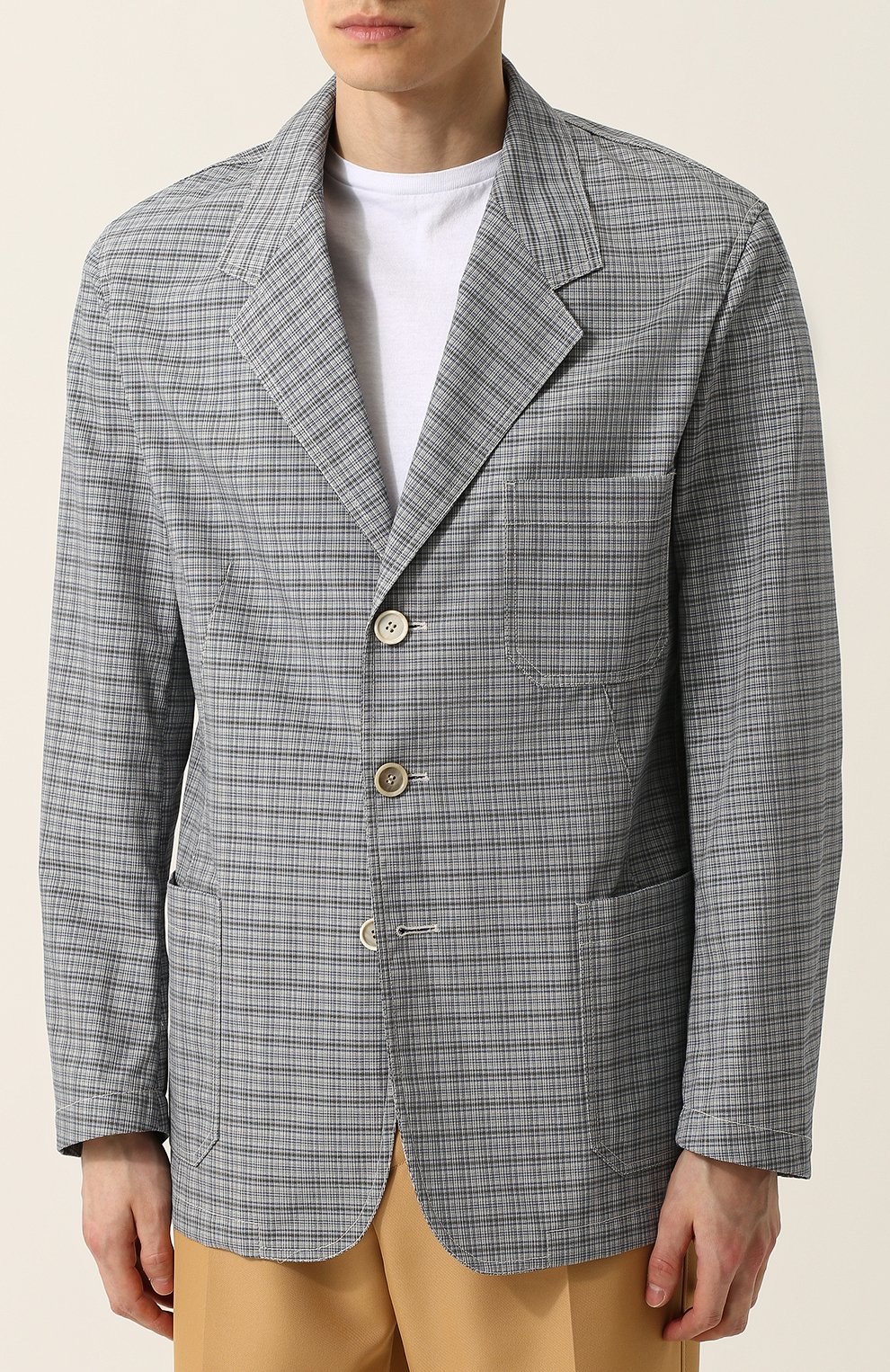 Хлопковый пиджак на трех пуговицах MARNI, арт. GUMUWBN049/48646, фото 3