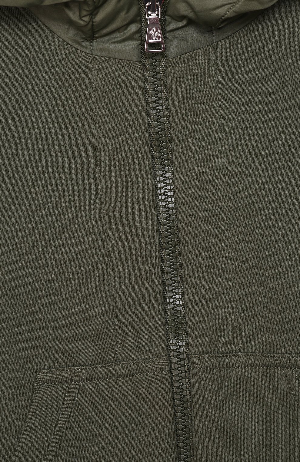 Хлопковая толстовка MONCLER хаки цвета по цене 33350 руб., арт. F1-954-8G711-20-809AG/4-6A, фото 3 Хлопковая толстовка MONCLER, арт. F1-954-8G711-20-809AG/4-6A, фото 3