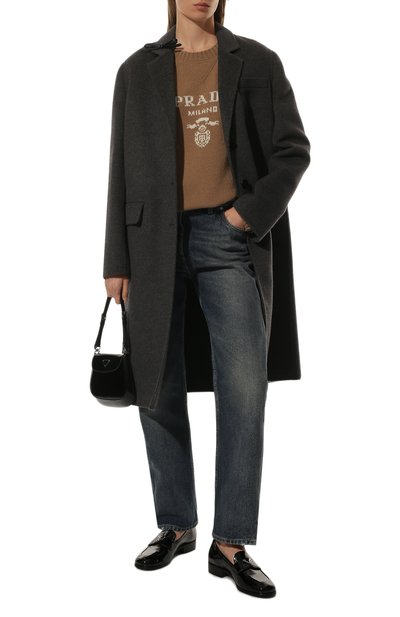 Шерстяное пальто PRADA серого цвета по цене 415000 руб., арт. P616NE-03H-F0480-202, фото 2 Шерстяное пальто PRADA, арт. P616NE-03H-F0480-202, фото 2