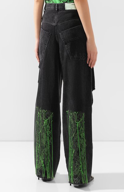 Джинсы свободного кроя OFF-WHITE темно-серого цвета по цене 89950 руб., арт. 0WYA011F197740647540, фото 4 Джинсы свободного кроя OFF-WHITE, арт. 0WYA011F197740647540, фото 4