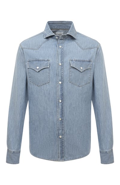 Мужская джинсовая рубашка BRUNELLO CUCINELLI, арт. MH1924008