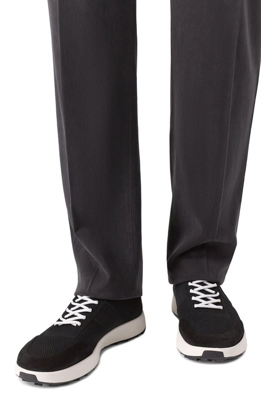 Текстильные кроссовки Kiton USSA031N0121724 Чёрный  USSA031N0121724 Фото 3