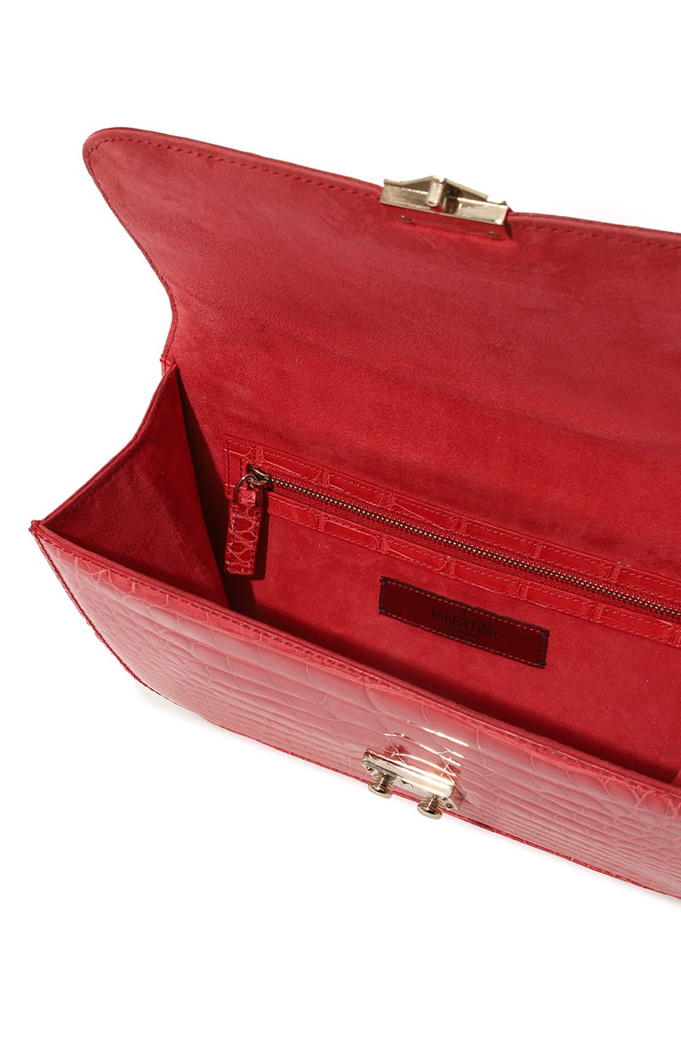 Сумка glam lock medium из кожи крокодила VALENTINO, арт. KW2B0398/C0D, фото 5