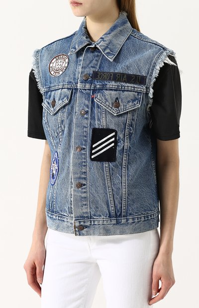 Джинсовый жилет с потертостями и бахромой ICONS OF CALIFORNIA, арт. PDVT_PS18, фото 3