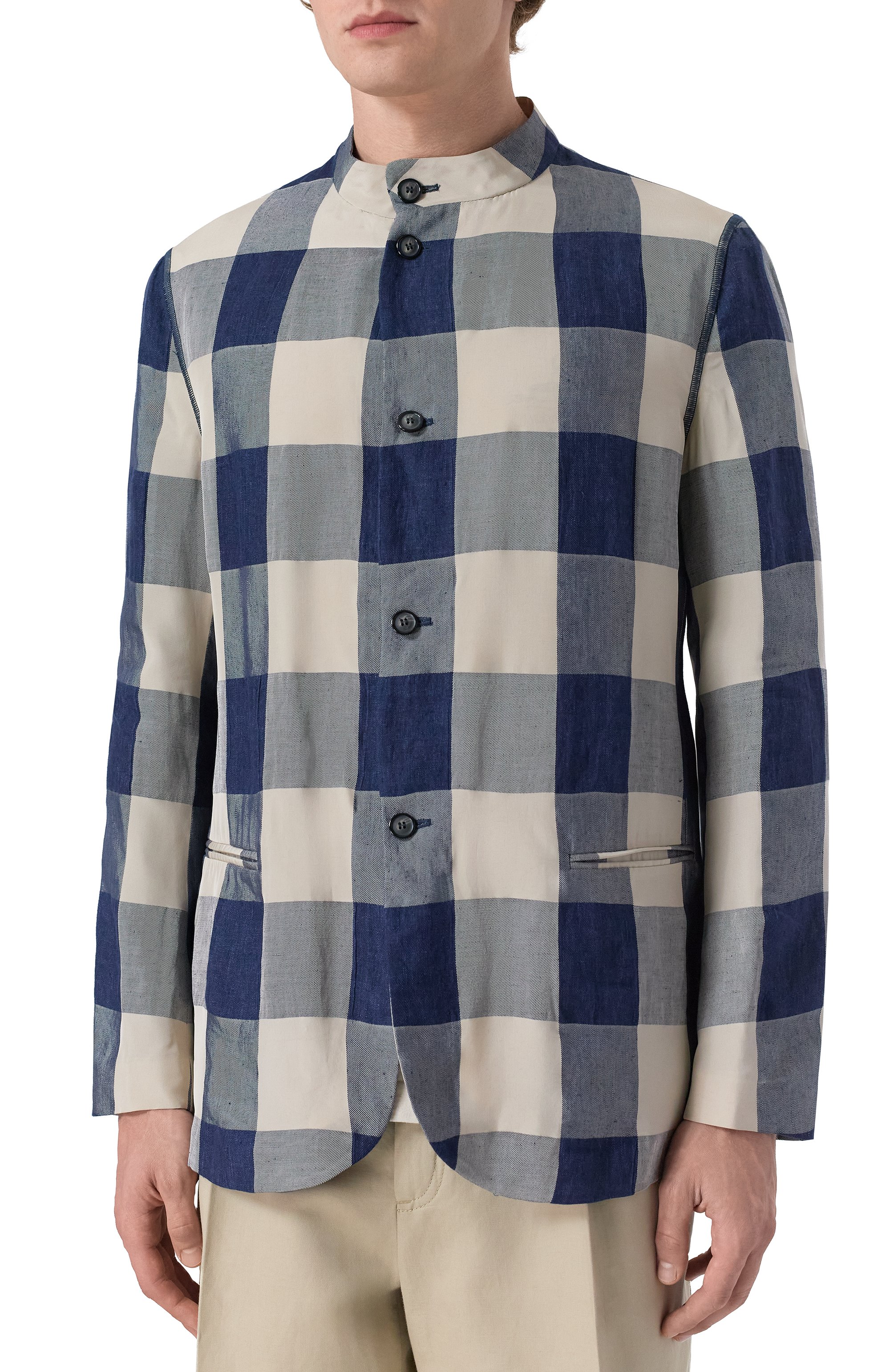 Пиджак изо льна и вискозы GIORGIO ARMANI, арт. 0WGGG0IL/T02H0, фото 3