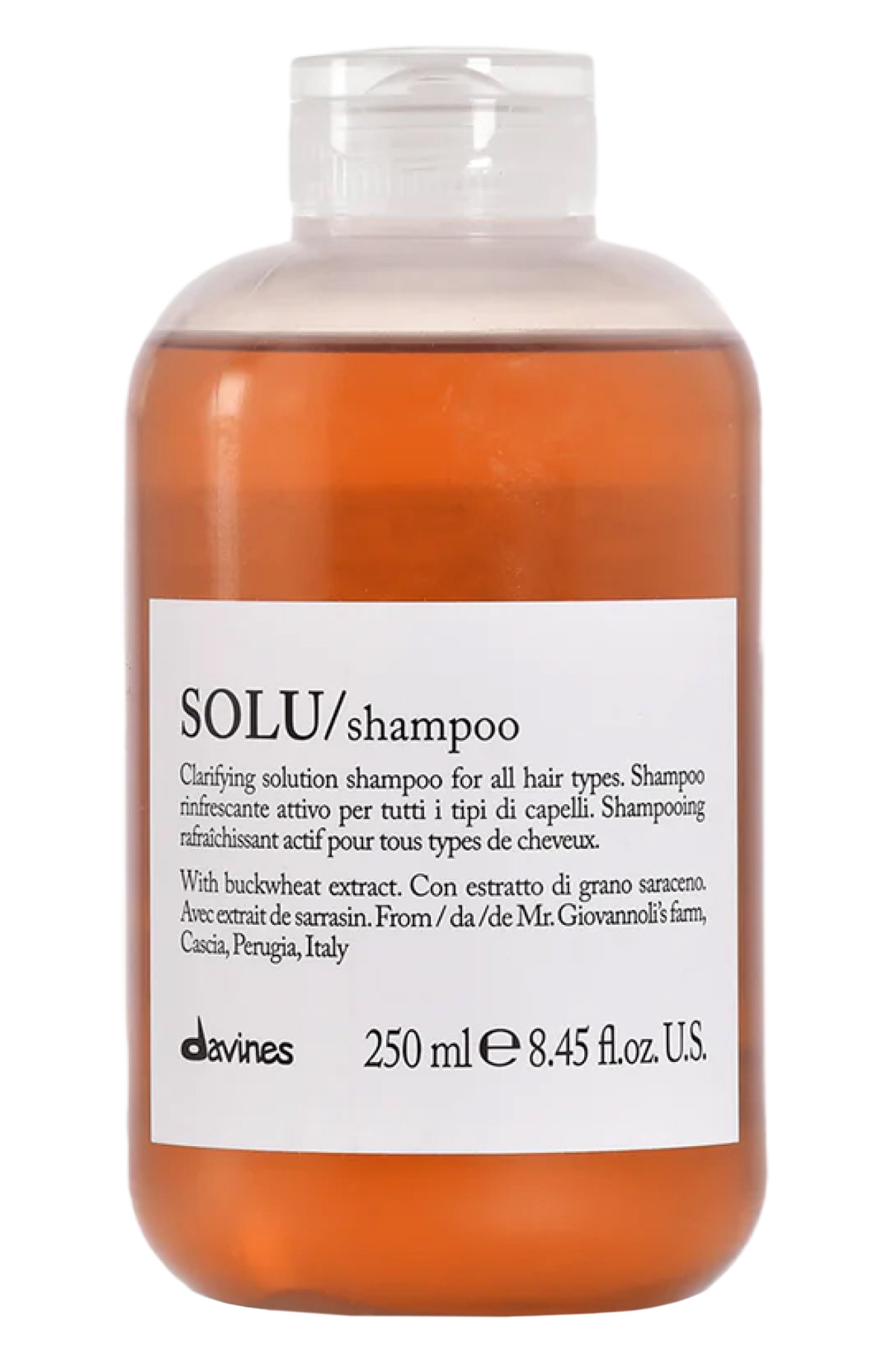 Активно освежающий шампунь для глубокого очищения волос solu (250ml) DAVINES бесцветного цвета по цене 3740 руб., арт. 75626, фото 1 Активно освежающий шампунь для глубокого очищения волос solu (250ml) DAVINES, арт. 75626, фото 1