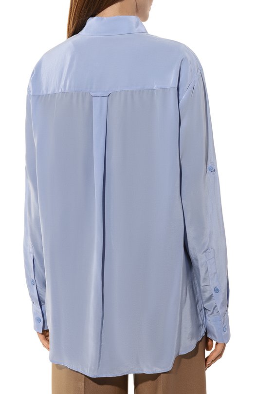 Рубашка из вискозы и шелка BOSS Orange Голубой, фото 4