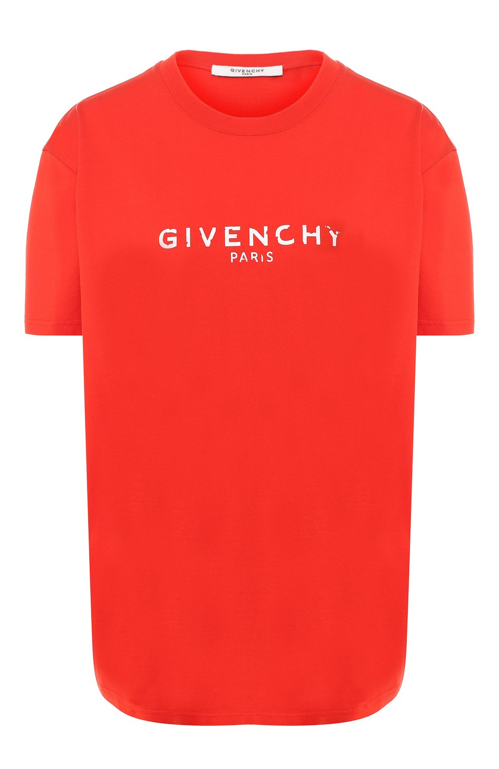 Хлопковая футболка GIVENCHY красного цвета по цене 38950 руб., арт. BW70603Z0Y, фото 1 Хлопковая футболка GIVENCHY, арт. BW70603Z0Y, фото 1
