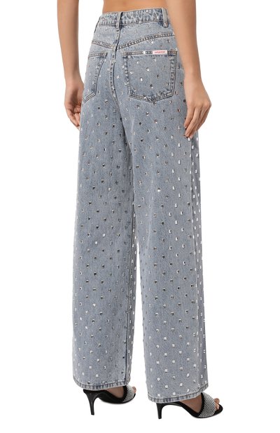 Джинсы с отделкой стразами SELF-PORTRAIT голубого цвета по цене 79950 руб., арт. PF24-839P-BL, фото 4 Джинсы с отделкой стразами SELF-PORTRAIT, арт. PF24-839P-BL, фото 4