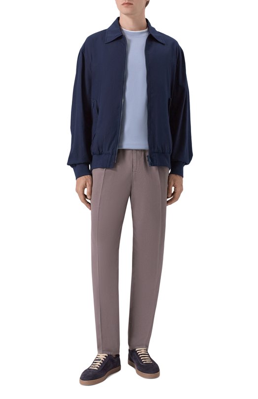 Хлопковые брюки Brunello Cucinelli M252DE1450 Коричневый  M252DE1450 Фото 2