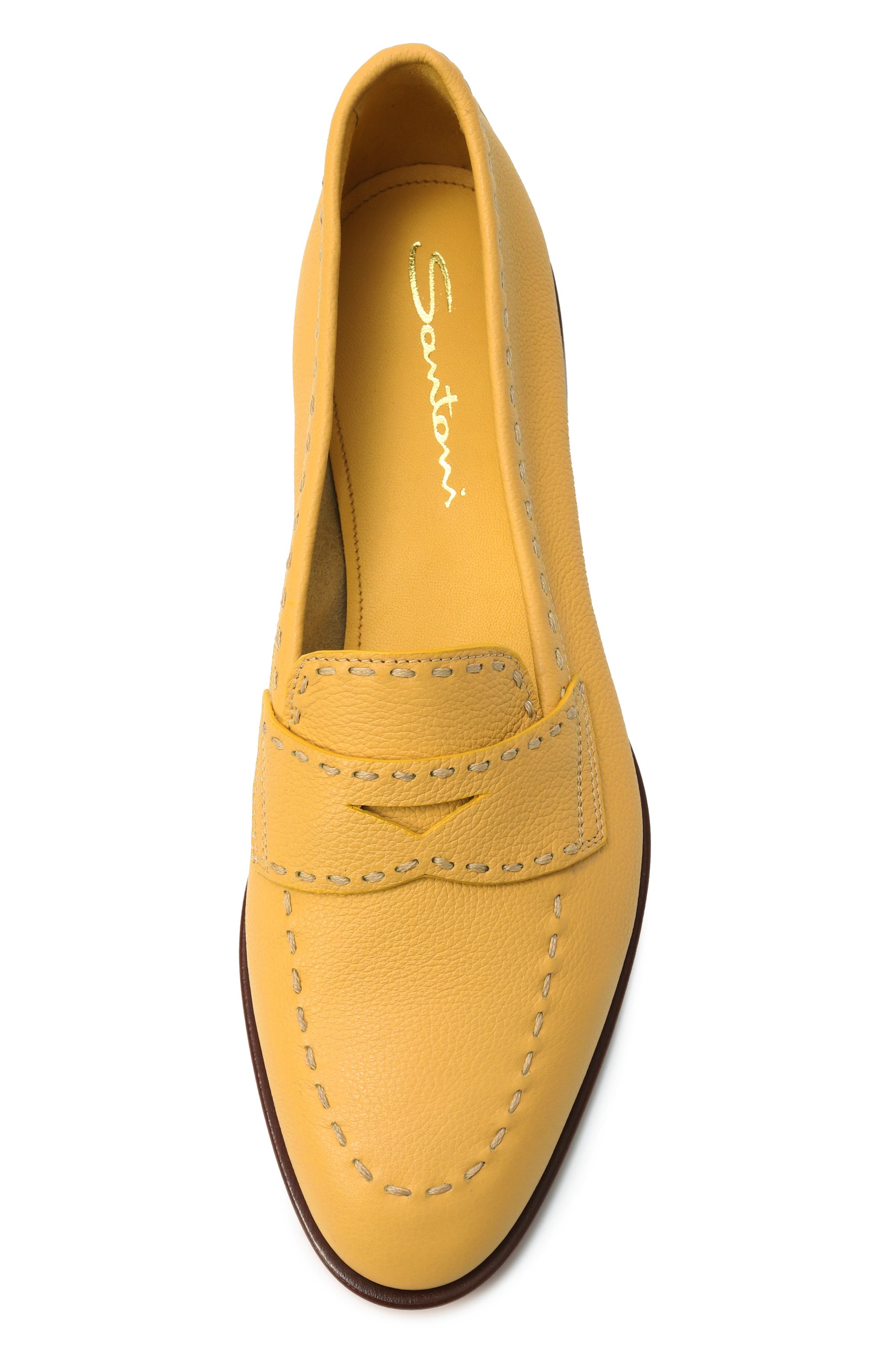 Кожаные пенни-лоферы SANTONI, арт. WUSG71437HAFSWKA, фото 6