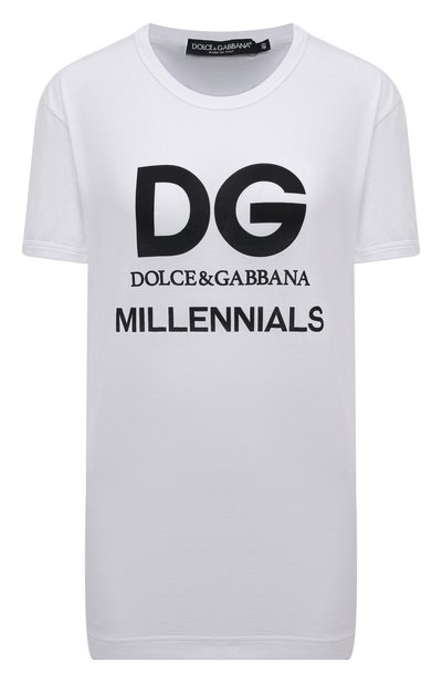 Женская хлопковая футболка DOLCE & GABBANA, арт. F8H50T/G70XF/0UTLET AW22-23