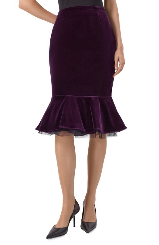 Бархатная юбка Nina Ricci 25ACJU014/C01092 Фиолетовый  25ACJU014/C01092 Фото 3