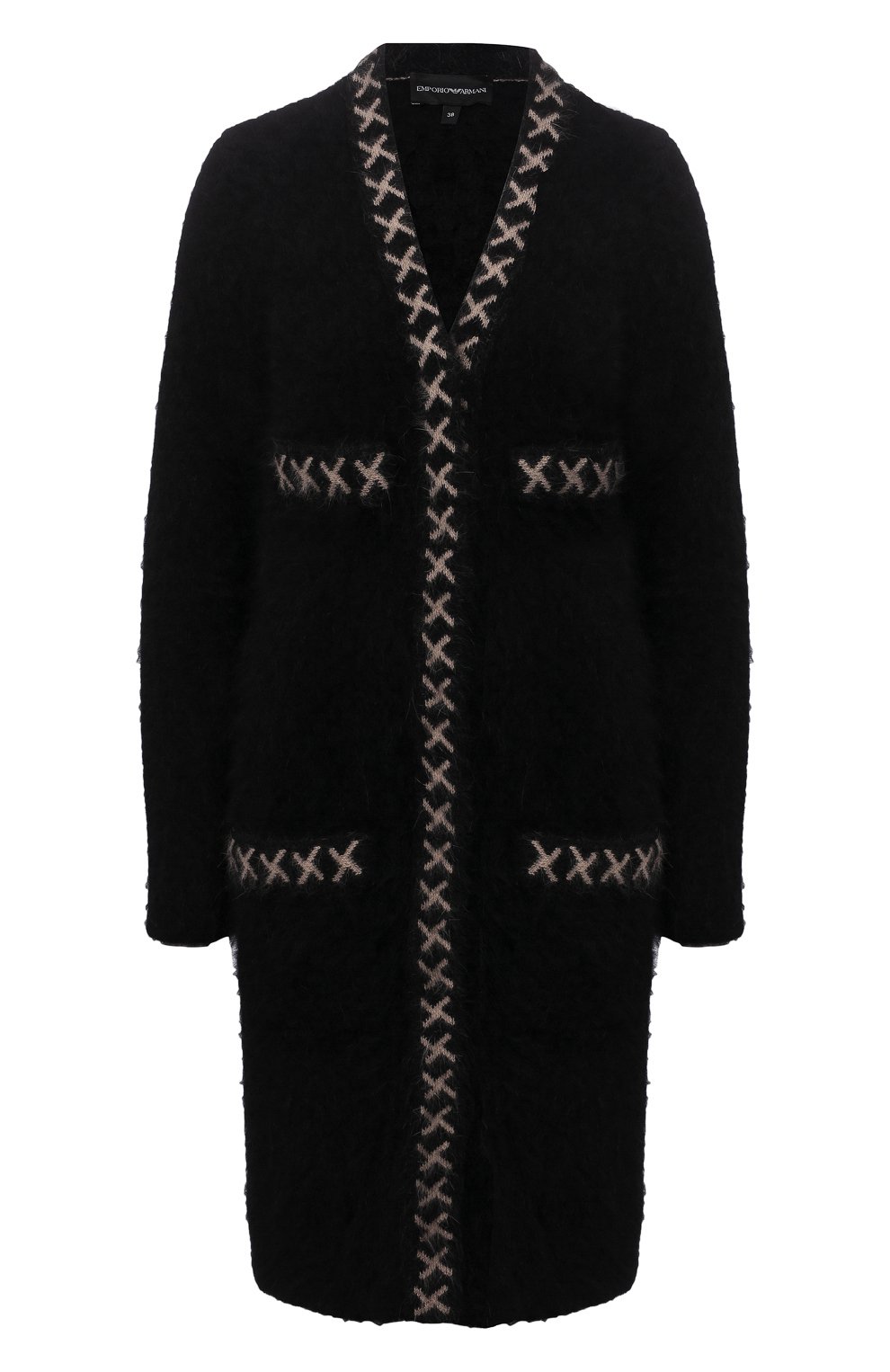 Кардиган EMPORIO ARMANI черного цвета по цене 83600 руб., арт. 6K2LW1/2M26Z, фото 1 Кардиган EMPORIO ARMANI, арт. 6K2LW1/2M26Z, фото 1