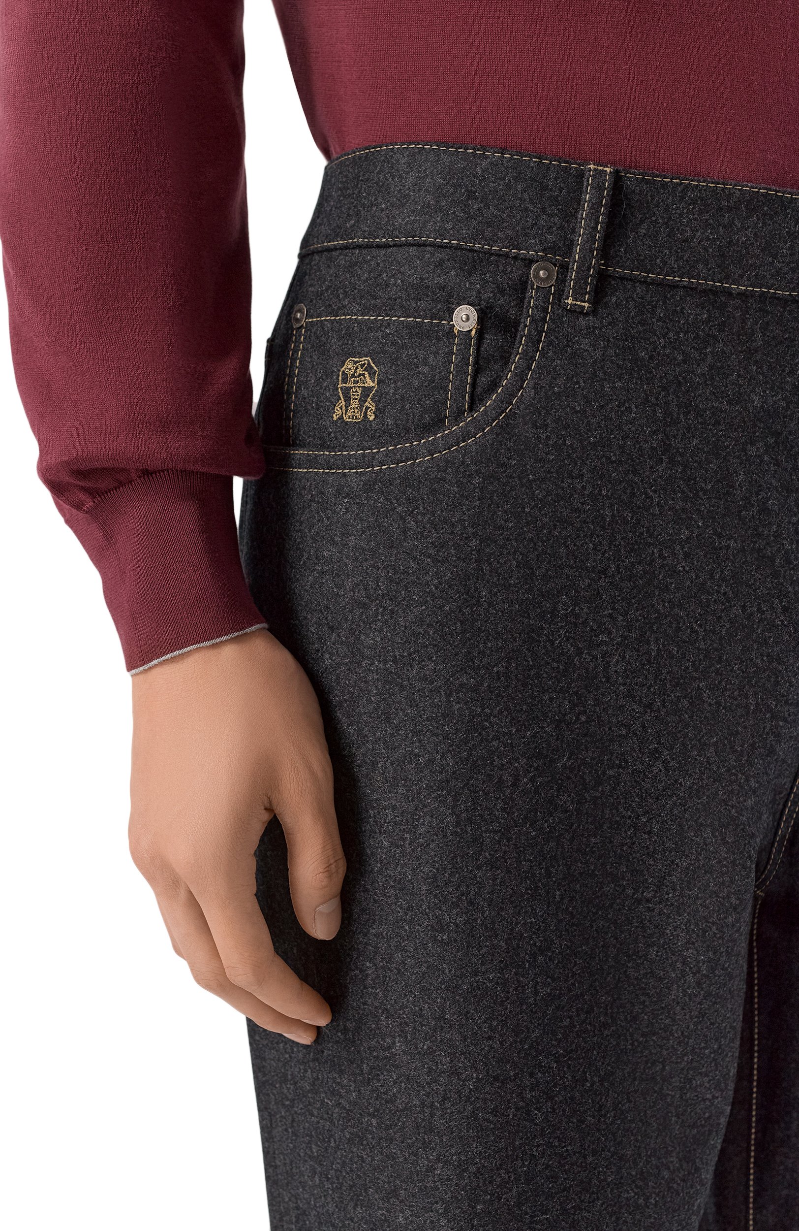 Шерстяные брюки BRUNELLO CUCINELLI, арт. M038PF1012, фото 5