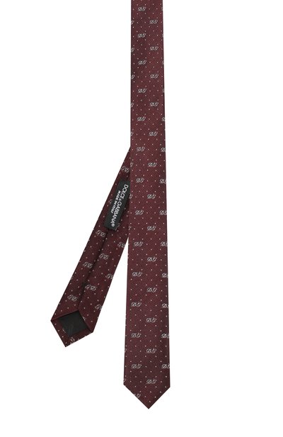 Шелковый галстук с узором DOLCE & GABBANA бордового цвета по цене 23450 руб., арт. GT142E/G0JGM, фото 2 Шелковый галстук с узором DOLCE & GABBANA, арт. GT142E/G0JGM, фото 2