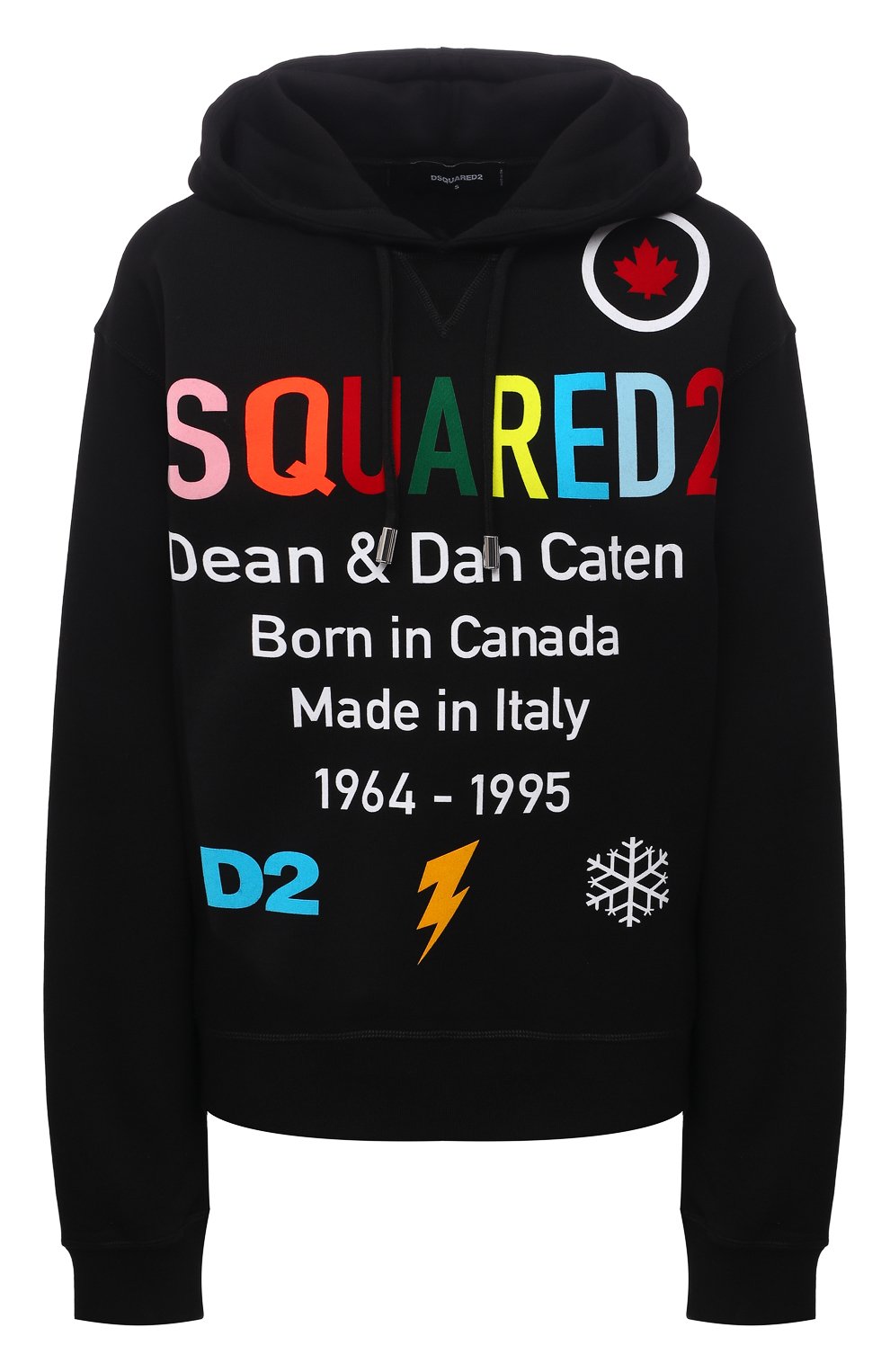 Хлопковое худи DSQUARED2 черного цвета по цене 62150 руб., арт. S75GU0376/S25042, фото 1 Хлопковое худи DSQUARED2, арт. S75GU0376/S25042, фото 1