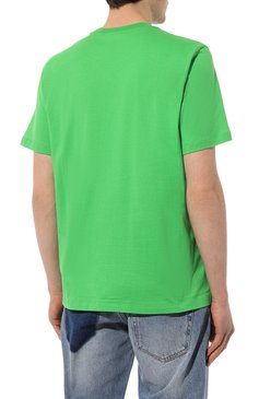 Мужская хлопковая футболка MSGM зеленого цвета, арт. 3640MM510/247002 | Фото 4 (Рукава: Короткие; Длина (для топов): Стандартные; Принт: С принтом; Материал сплава: Проставлено; Материал внешний: Хлопок; Драгоценные камни: Проставлено; Стили: Кэжуэл)