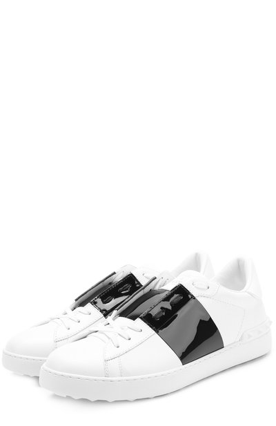 Кожаные кеды open на шнуровке VALENTINO, арт. NY2S0830/TCQ, фото 1