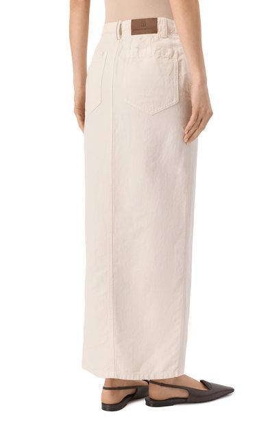 Юбка из хлопка и льна BRUNELLO CUCINELLI, арт. ML996G3822, фото 4