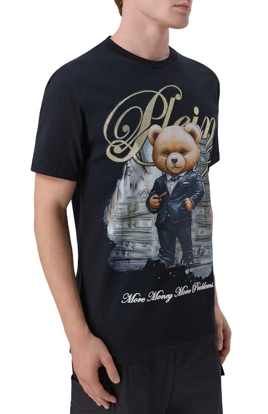 Хлопковая футболка Philipp Plein SAFC MTK8896 PJY002N Чёрный  SAFC MTK8896 PJY002N Фото 3