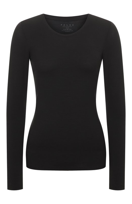 Лонгслив из шерсти и лиоцелла Falke 69055 Чёрный 69055