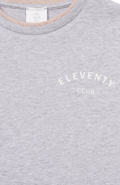 Хлопковая футболка ELEVENTY серого цвета по цене 8995 руб., арт. EY8P21/Z3711_001, фото 3 Хлопковая футболка ELEVENTY, арт. EY8P21/Z3711_001, фото 3