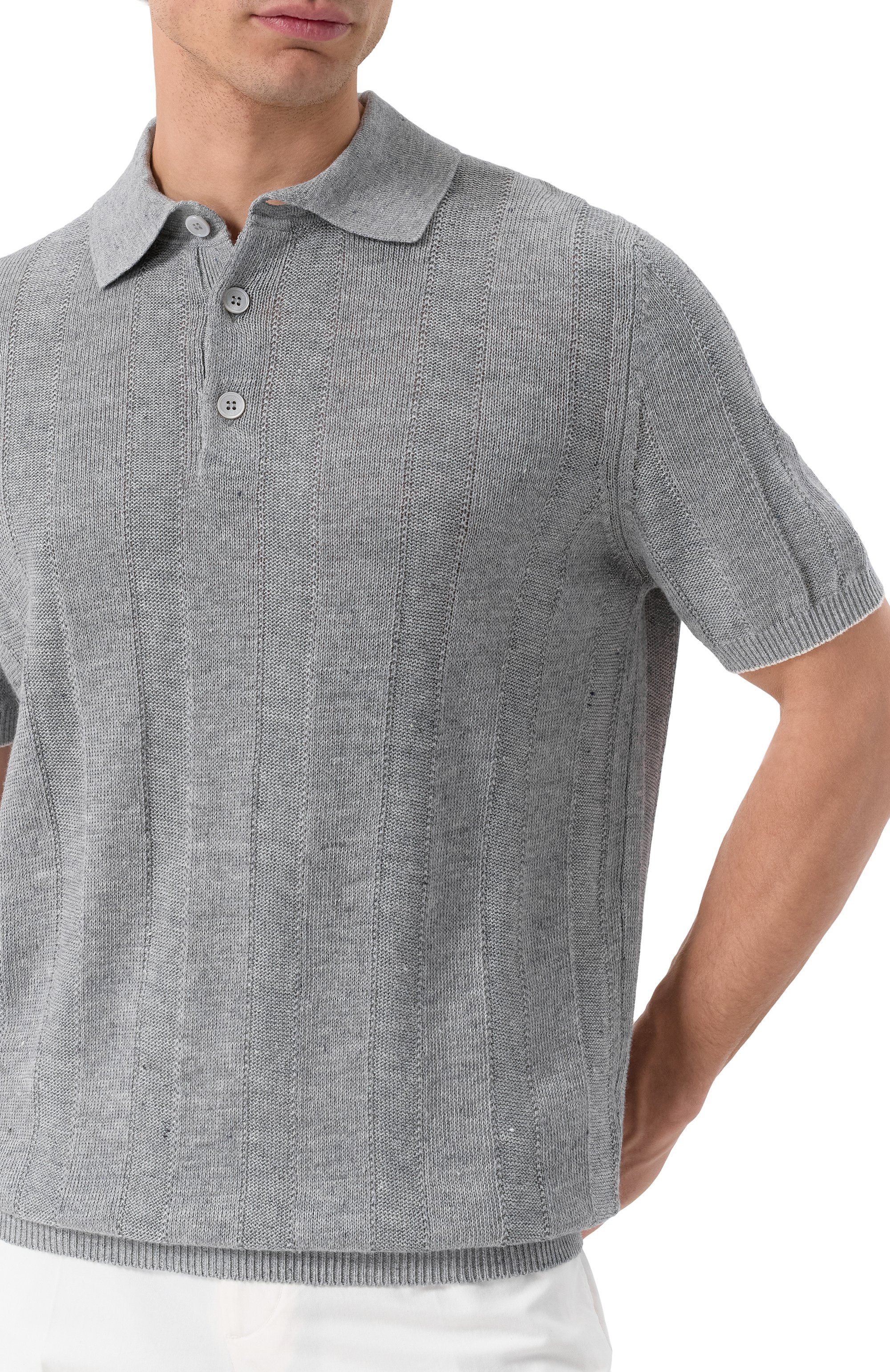 Поло изо льна и хлопка BRUNELLO CUCINELLI, арт. M2L707815, фото 5